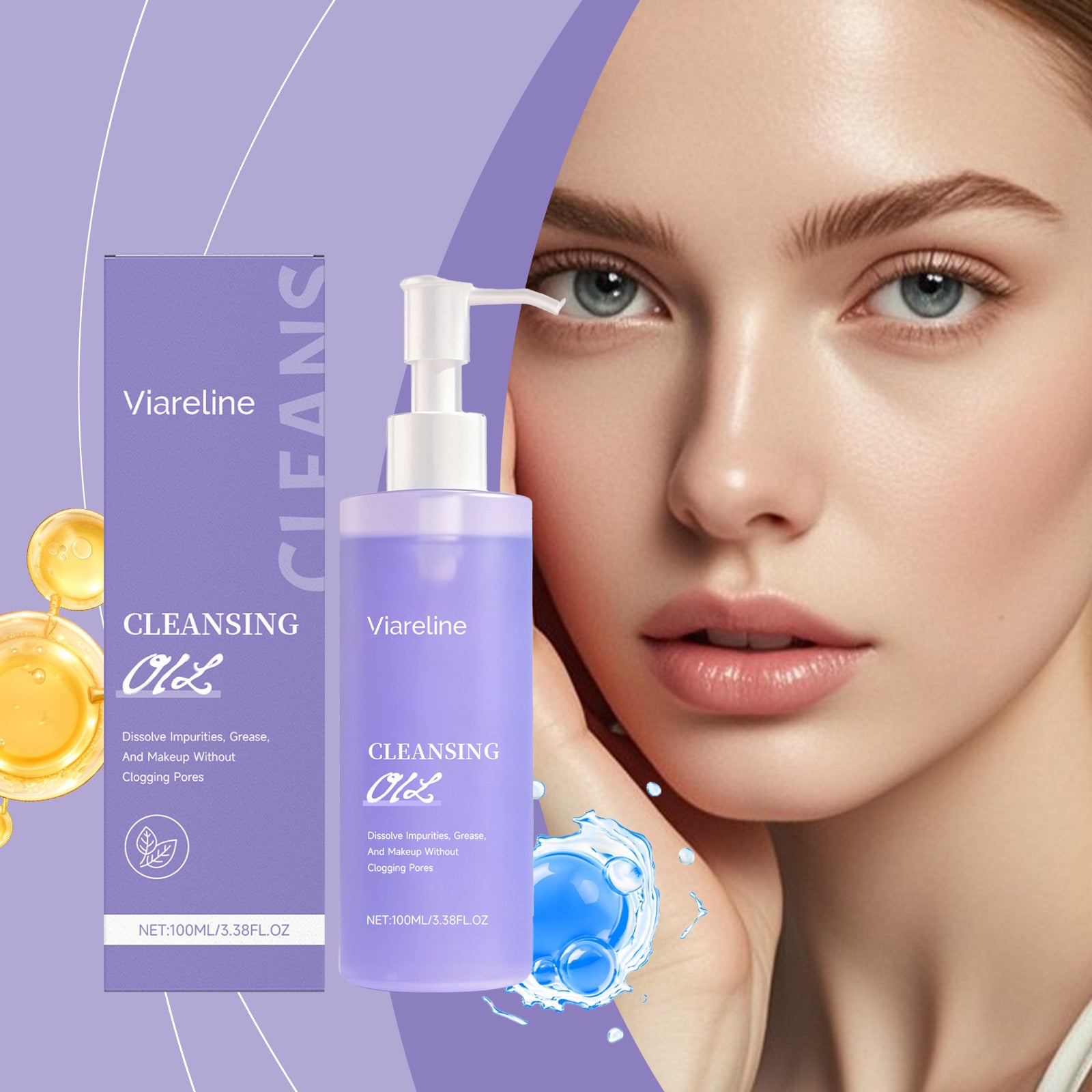 Hydrating Facial Cleansing Oil Removes Makeup & Impurities